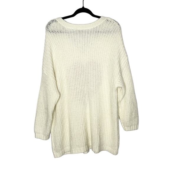 Torrid Chunky Knit Pullover Tunic Sweater Plus Size 3X Ivory Red Heart - Picture 5 of 9